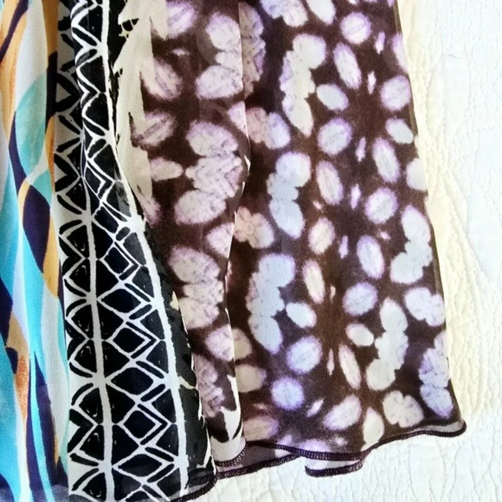 Express Boho Sleeveless A-Line Mini Dress Multicolor Sundress Beach Vacation XS - Picture 3 of 13